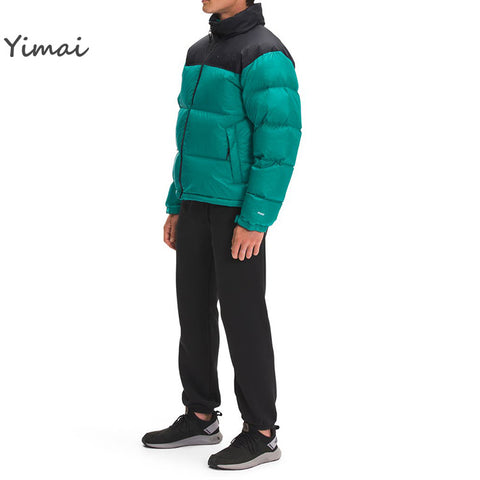 100% nylon stand collar plus size warm bubble jackets color block durable puffer jackets man