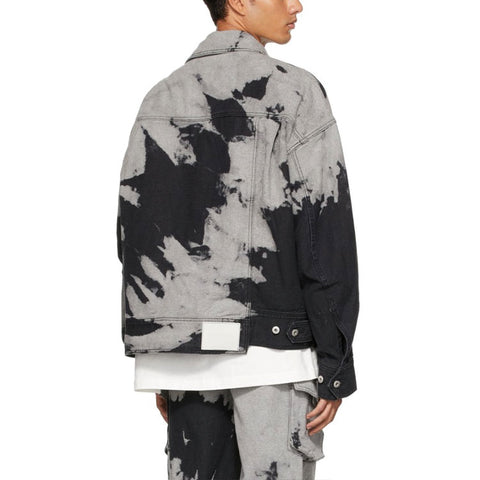 OEM Custom High Quality Tie Dye Street-Ready Style Outdoor Windproof Button Up Oversized Men Denim Jacket