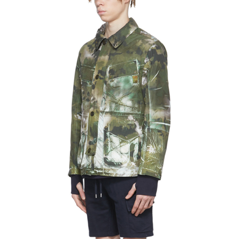 OEM Custom Design Detachable Hood Button Up All Over Printed Regular Fit Multi Pockets Men Designer Jacket