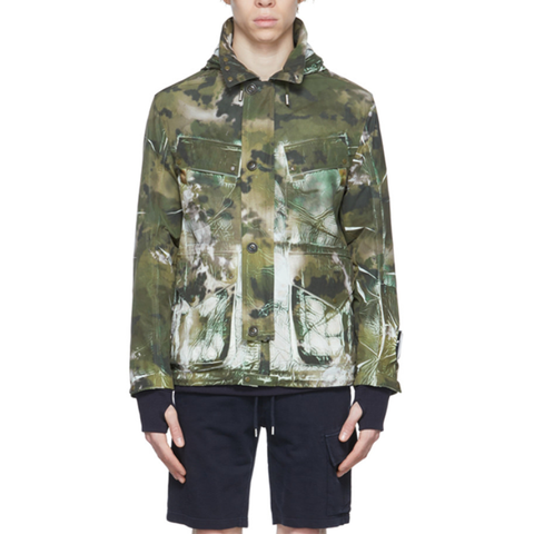OEM Custom Design Detachable Hood Button Up All Over Printed Regular Fit Multi Pockets Men Designer Jacket