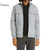 High Quality Men's Stand Collar 100% Cotton Healthy Grey Slim Fit Utility Bomber Jacket