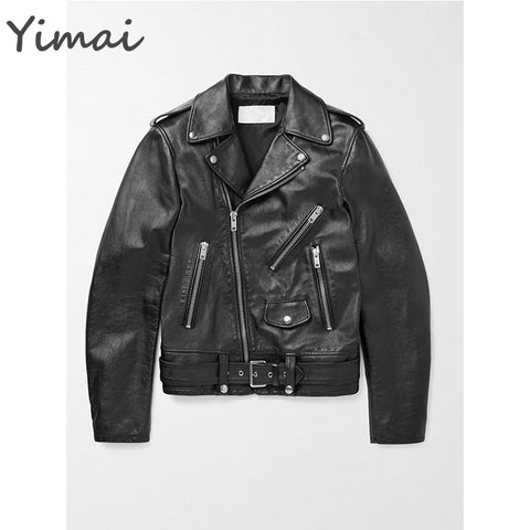 OEM high quality hot sale casual outdoor slim fit stylish pu biker black custom motorcycle leather jacket for men