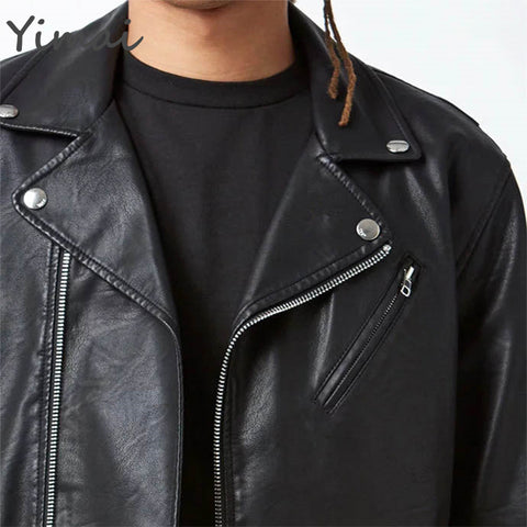 OEM custom wholesale waterproof PU moto faux leather multi pocket asymmetrical multi zip man motorcycle men jacket