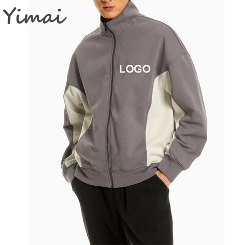 custom new trending casual soft zip up stand collar utility reversible mens designer jacket