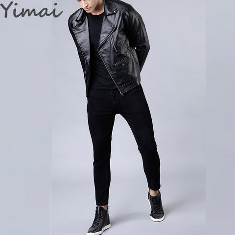 OEM Fashion Designs High Quality Classic Motorcycle Pu Faux Leather Jacket For Mens Blazer Slim Fit Leather Jacket