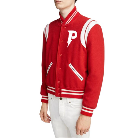 Fashion custom bomber jacket men's red casual high quality stretch wool Baseball wholesale jackets