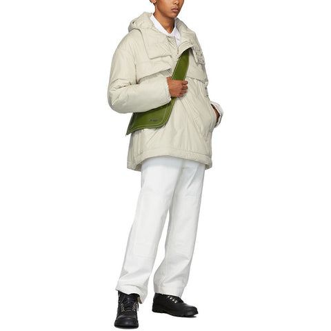 White Color Press-Stud Fastening Winter Clothing Collection for Men High Quality Customized Brand Puffer Jacket