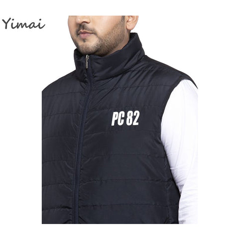 OEM ODM Manufacturer Men's Custom Printing Sleeveless Zip Up Black Winter Plus Size Puffer Vest Jacket