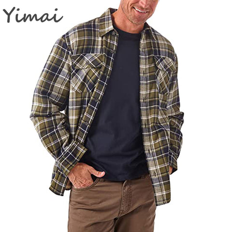OEM custom wholesale warm casual plaid shirts turn down collar single breasted overshirts Long Sleeve Sherpa Lined Shirt Jacket