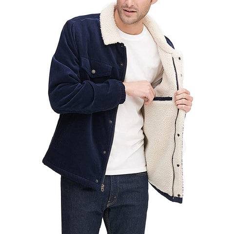 OEM Designer Fashion Cotton Slim Fit Causal Warmth Coat Outdoor Men's Winter Classic Training Sherpa Fleece Trucker Jacket