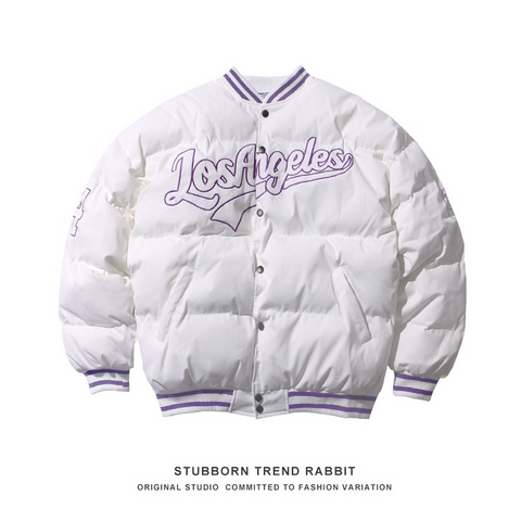 OEM Wholesale custom logo high quality puffer winter sports casual sweat men baseball jackets