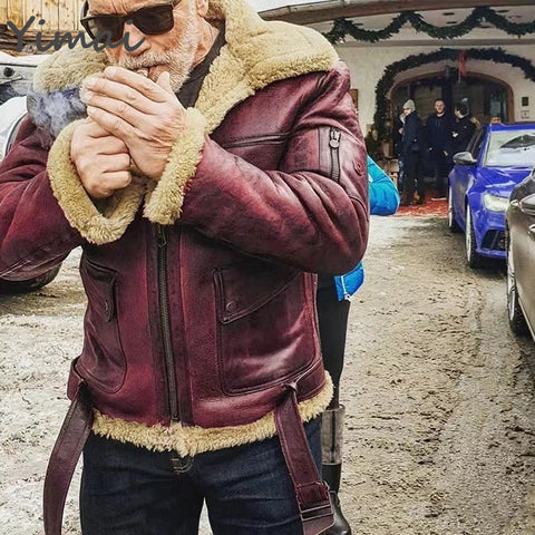 new arrivals comfortable faux fur coat fleece zip up leather jackets for men warm wear winter motorcycle men designer jacket