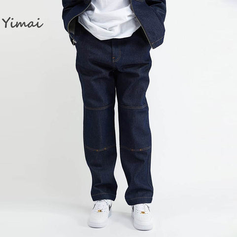 New Trending Denim Double Knee Pants 100% Cotton Work Baggy Loose Fitting Jeans