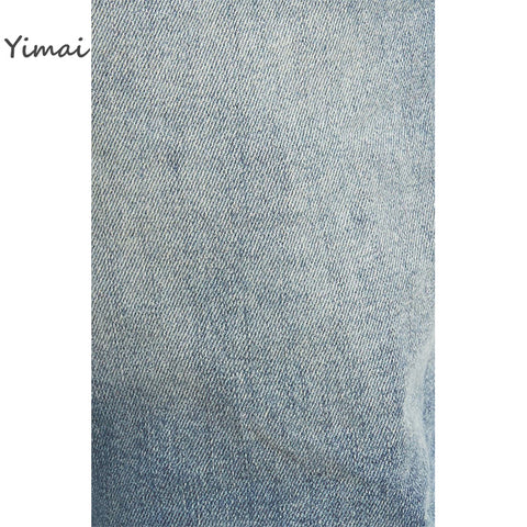 Custom men's new design streetwear distressing rip medium wash bootcut chenille embroidery jeans