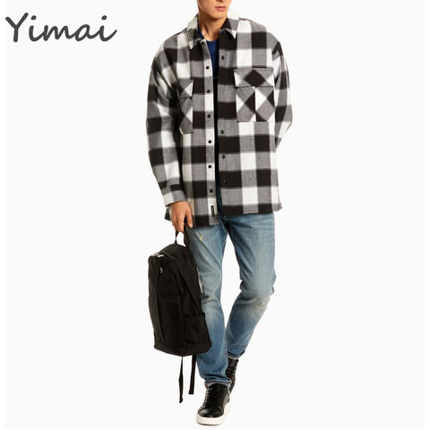 OEM custom high quality single breasted fashionable plaid turn down collar plus size mens designer jacket