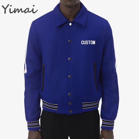 OEM custom high quality embroidered bones single breasted baseball men designer varsity jackets for men