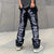 custom wash denim distressed pants tattered embroidered trousers sew plus size streets rock men's jeans