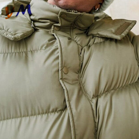 OEM Custom High Quality Wholesales Fashion Detachable Hooded Khaki Winter Padding Puffer Men Casual Jacket