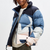Custom mens winter cotton puffer jackets color block mens 100% nylon jackets