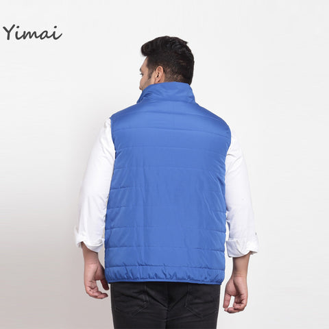 OEM Custom Plus Size Men Winter Fashion Stand Collar Thicken Cotton Warm Bubble Coats Puffer Padded Vest