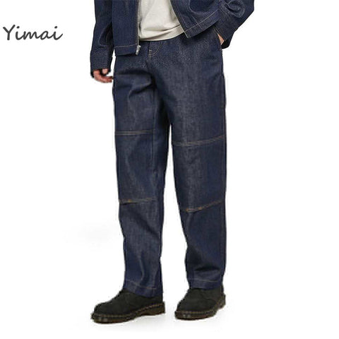 New Trending Denim Double Knee Pants 100% Cotton Work Baggy Loose Fitting Jeans