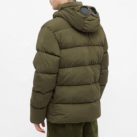 OEM Custom High Quality Sunglasses hooded Printed Bubble Puffer Windproof Oversized Men Jacket