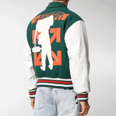 Custom 2022 Winter Coats Leather Sleeve Young Men Chenille Embroidery Varsity Jackets