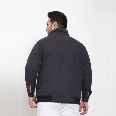 High quality customize men's black zipper stand collar designer fashion style big and tall puff jackets