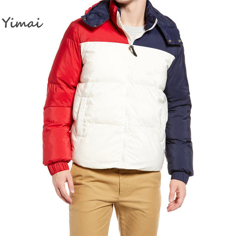 Wholesale Windproof Waterproof Customize Logo Detachable Hooded Warm Coat Men's Puffer Down Jacket