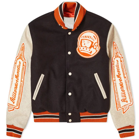 OEM logo patchwork Long sleeve patch embroidered college bomber flight baseball jacket for men