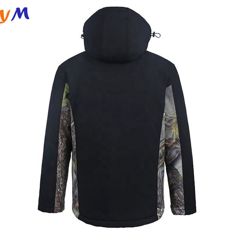 New arrival wholesale high quality breathable manufacturer men's hunting winter wear padding camouflage zip up softshell jackets