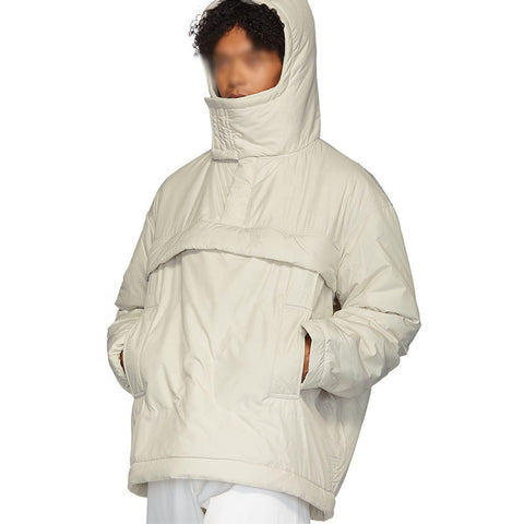White Color Press-Stud Fastening Winter Clothing Collection for Men High Quality Customized Brand Puffer Jacket
