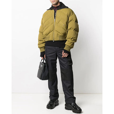 OEM custom high quality oversize winter bomber puffer men plus size jackets men goose down padded cropped gentlemen jacket
