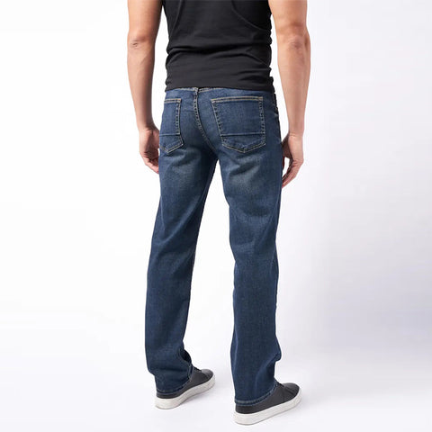 Chinese Custom Factory Man's New Style Jeans Casual Slim Straight Pants Long Trousers Dark Blue Men Denim Jean