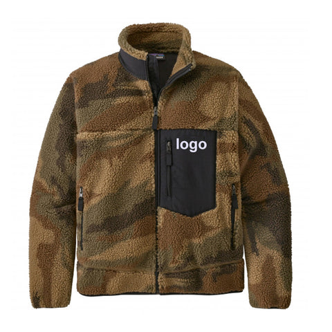 OEM Custom Casual Warm Thick Winter Zip UP Coats Men High Quality French Classic Soft Fleece Jackets Man