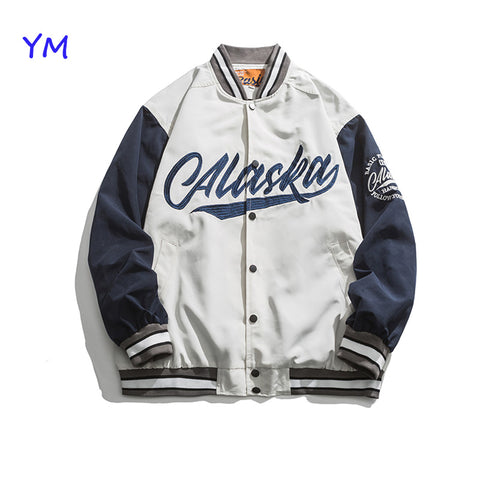 Custom 2022 Hot Sell Men Embroidery Casual Bomber Jacket Cool Motorcycle Varsity Jackets Men