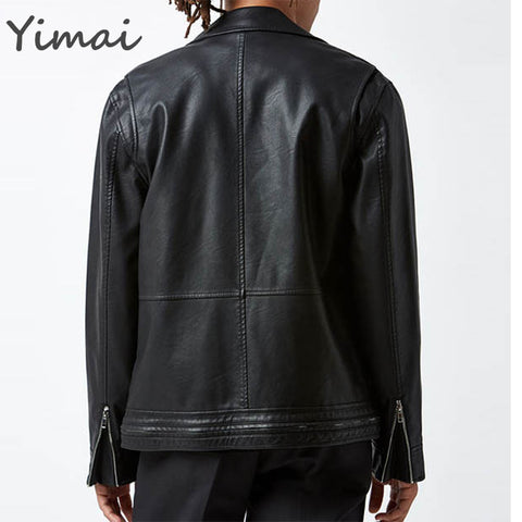 OEM custom wholesale waterproof PU moto faux leather multi pocket asymmetrical multi zip man motorcycle men jacket