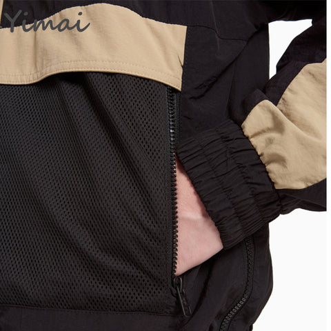 Custom High Quality Windproof Stand Collar Trend Colorblock Elastic Tunic Men Designer Jacket