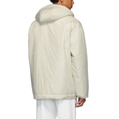 White Color Press-Stud Fastening Winter Clothing Collection for Men High Quality Customized Brand Puffer Jacket