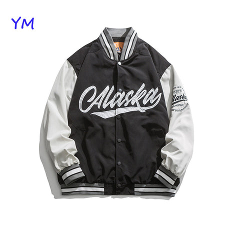 Custom 2022 Hot Sell Men Embroidery Casual Bomber Jacket Cool Motorcycle Varsity Jackets Men