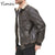 OEM High Quality Outdoor Windproof Heavyweight Warm Zip Up Turn-down Collar Faux Leather Bomber Men' Jackets