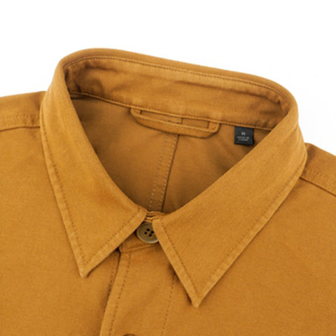 Custom Winter Men's Jacket OEM Loose Fitted Over Sized Casual Coats Turn-Down Collar Cotton Canvas Jackets