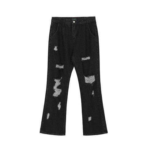 custom wash denim distressed pants tattered embroidered trousers sew plus size streets rock men's jeans