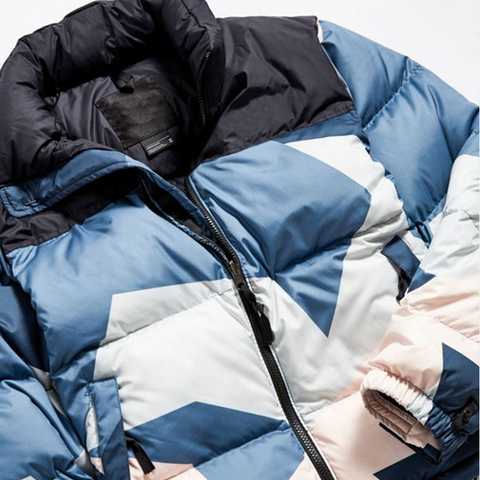 Custom mens winter cotton puffer jackets color block mens 100% nylon jackets