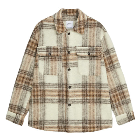 Custom 2022 Men's Street Wear Outfit Cold Winter High Quality London Stylish Plaid Flannel Jackets Oversized Wool Shirt Jackets