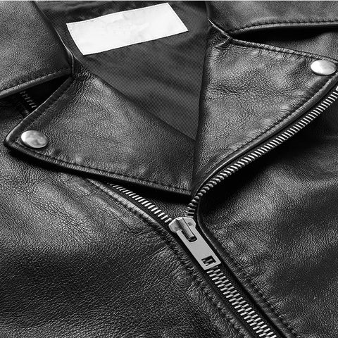 OEM high quality hot sale casual outdoor slim fit stylish pu biker black custom motorcycle leather jacket for men