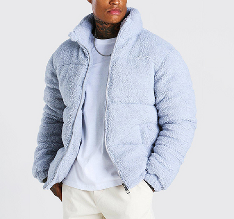 OEM Wholesale Autumn Winter Corduroy Thick Warm Jacket Casual Loose Lambswool Outwear Windproof Zipper Fleece Jacket Men'S Coat