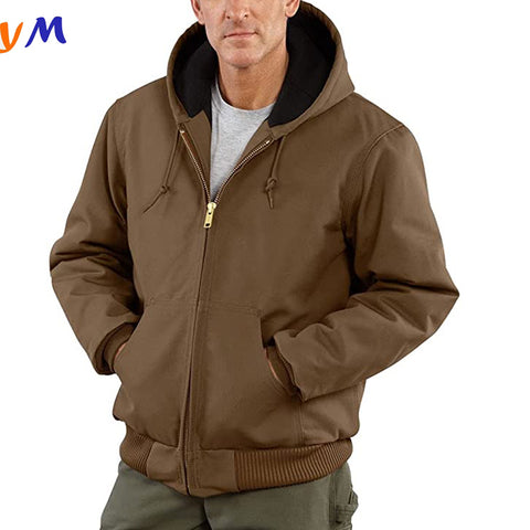 OEM High Quality Loose Fit Firm Duck Insulated Flannel-Lined Active Winter Coat Windproof Casual Softshell Men Jacket
