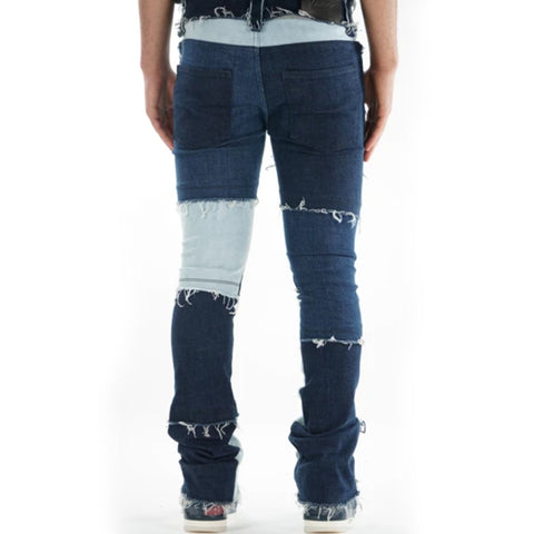 High Quality Wholesale Stylish Designers Custom Mens Ripped Destroyed Demin Patchwork Skinny Slim Jeans
