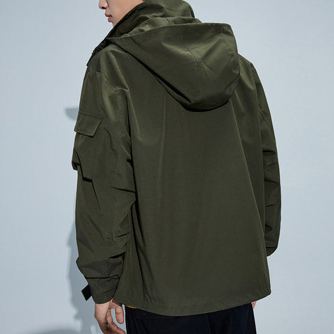 OEM Custom Wholesales Windproof Outwear Fashion Casual Tops Oversize Hoodie Multiple Pockets Tooling Coat Men Work Jacket